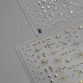 Gold Moon And Star Nail Stickers, Gold Nail Decals, Silver Nail Stickers, Silver Nail Decals, DIY Nails - Miss Fairy Nails